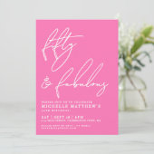 Invitation Fifty And Fabulous Hot Pink 50th Birthday (Debout devant)