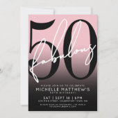 Invitation Fifty And Fabulous Modern 50th Birthday Party (Devant)