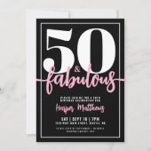 Invitation Fifty And Fabulous Modern 50th Birthday Party (Devant)
