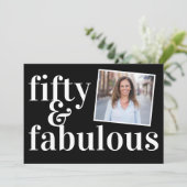 Invitation Fifty and Fabulous Photo 50th Birthday (Debout devant)