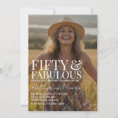 Invitation Fifty and Fabulous Photo 50th Birthday Party (Devant)