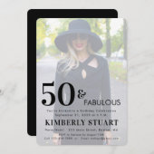 Invitation Fifty and Fabulous Photo 50th Birthday Party (Devant / Derrière)
