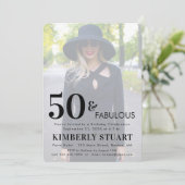 Invitation Fifty and Fabulous Photo 50th Birthday Party (Debout devant)