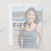Invitation Fifty and Fabulous Photo 50th Birthday Party (Devant)