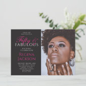 Invitation Fifty and Fabulous Photo 50th Birthday Party (Debout devant)