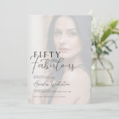 Invitation Fifty and Fabulous Photo 50th Birthday Party (Debout devant)