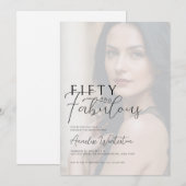 Invitation Fifty and Fabulous Photo 50th Birthday Party (Devant / Derrière)