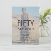Invitation Fifty and Fabulous Photo 50th Birthday Party (Debout devant)
