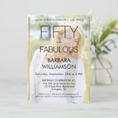 Invitation Fifty and Fabulous Photo 50th Birthday Party  (Debout devant)