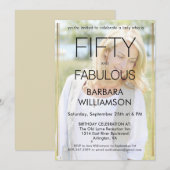 Invitation Fifty and Fabulous Photo 50th Birthday Party  (Devant / Derrière)