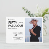 Invitation Fifty and Fabulous Photo 50th Birthday Party (Debout devant)