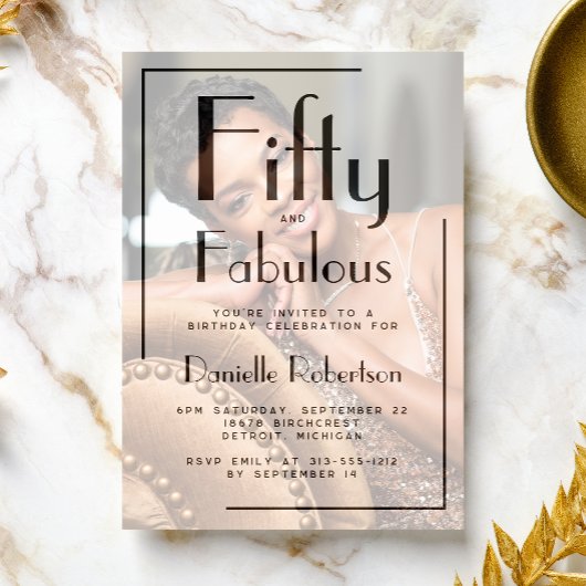 Invitation Fifty and Fabulous Photo 50th Birthday Party