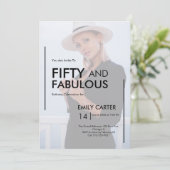 Invitation Fifty and Fabulous Photo 50th Birthday Party (Debout devant)