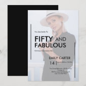 Invitation Fifty and Fabulous Photo 50th Birthday Party (Devant / Derrière)