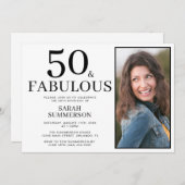 Invitation Fifty and Fabulous Photo 50th Birthday Party (Devant / Derrière)