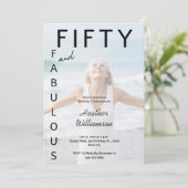 Invitation Fifty and Fabulous Photo 50th Birthday Party Invit (Debout devant)