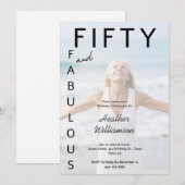 Invitation Fifty and Fabulous Photo 50th Birthday Party Invit (Devant / Derrière)
