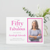 Invitation Fifty and Fabulous Pink 50th Birthday Party (Debout devant)