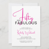 Invitation Fifty and Fabulous Pink 50th Birthday Party (Devant)