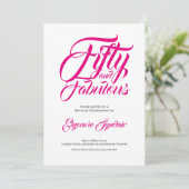 Invitation Fifty and Fabulous Pink 50th Birthday Party (Debout devant)