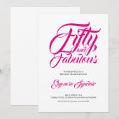Invitation Fifty and Fabulous Pink 50th Birthday Party (Devant / Derrière)