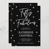 Invitation Fifty and Fabulous Script 50th Birthday (Devant / Derrière)