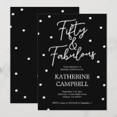 Invitation Fifty and Fabulous Script 50th Birthday (Devant / Derrière)