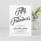 Invitation Fifty and Fabulous Script 50th Birthday Party (Debout devant)