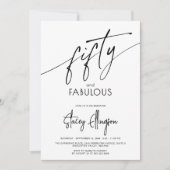 Invitation Fifty and Fabulous Script 50th Birthday Party (Devant)