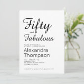 Invitation Fifty and Fabulous Script 50th Birthday Party (Debout devant)