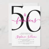 Invitation Fifty and Fabulous Script 50th Birthday Party (Devant)