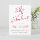 Invitation Fifty and Fabulous Script Pink 50th Birthday Party (Debout devant)