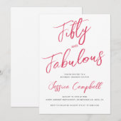 Invitation Fifty and Fabulous Script Pink 50th Birthday Party (Devant / Derrière)