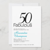 Invitation Fifty and Fabulous Turquoise 50th Birthday Party (Devant)
