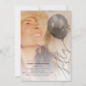 Invitation Fifty Balloon String | Photo 50th Birthday Party (Devant)