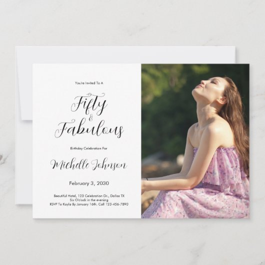 Invitation Fifty & Fabulous 50th Birthday Party (Devant)
