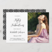 Invitation Fifty & Fabulous 50th Birthday Party (Devant / Derrière)