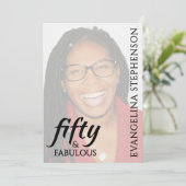 Invitation Fifty Fabulous Fiftieth 50th Birthday Photo (Debout devant)