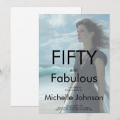 Invitation Fifty & Fabulous Photo 50th Birthday Party (Devant / Derrière)
