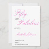 Invitation Fifty & Fabulous Pink 50th Birthday Party (Devant)