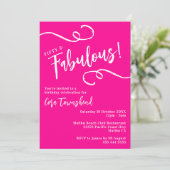 Invitation Fifty & Fabulous Pink Script 50th Birthday Party (Debout devant)