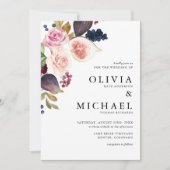 Invitation Figes aquarelles et fleurs d'automne Mariage flora (Devant)