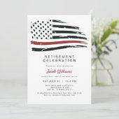 Invitation Fighter Mince Red Line Drapeau Parti de retraite (Debout devant)