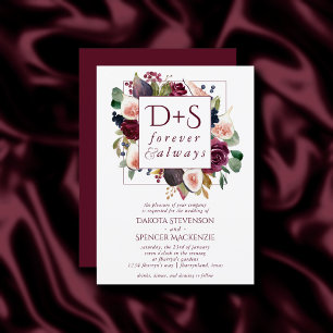 Invitation Figues florissantes   Moody Rustic Monogram Wreath