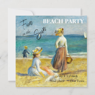 Invitation Figurines sur la plage, Renoir Vintage Beach Party