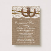 Invitation Fil à cheval rustique sur Burlap & Fiançailles en