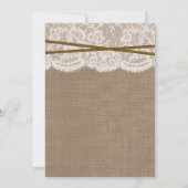 Invitation Fil à cheval rustique sur Burlap & Wedding shower  (Dos)