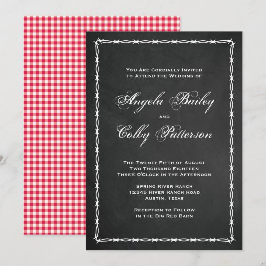 Invitation Fil Barbe Pays sur tableau de bord (Devant / Derrière)
