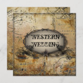 Invitation fil de fer barbelé rustique mariage western countr (Devant / Derrière)