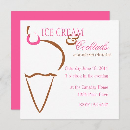 Invitation Files d'attente pour les glaces (Devant / Derrière)